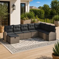 Value and Comfort: 8-Piece Garden Sofa Set with Storage