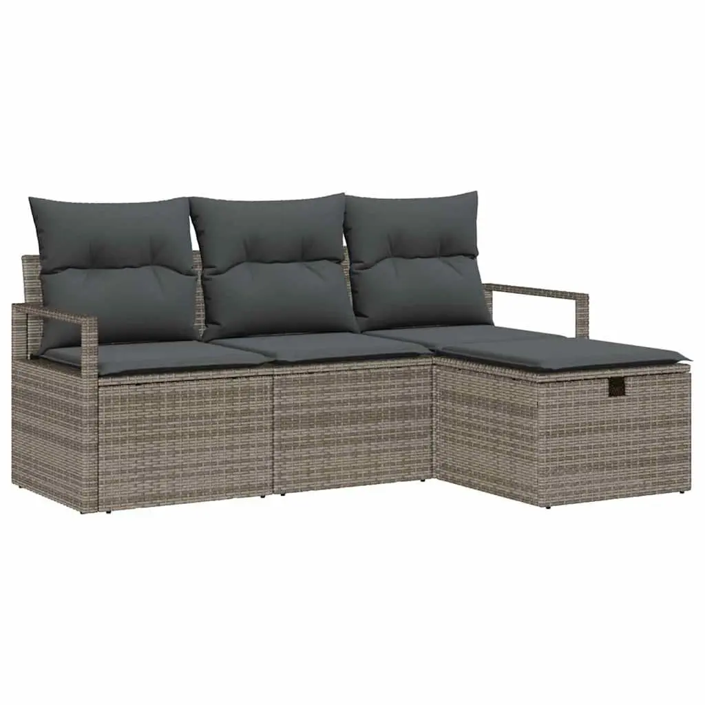 Modular Garden Sofa Set 4 Pcs Outdoor Lounge Furniture with Cushions Patio