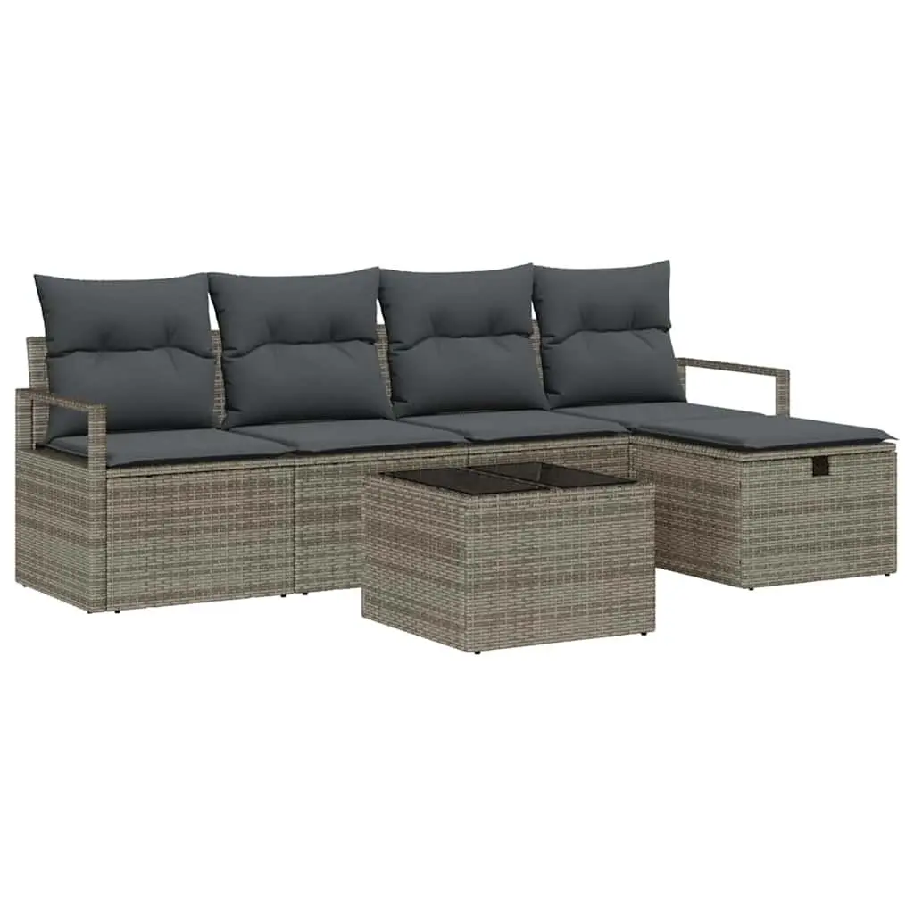 6-Piece Modular Outdoor Sofa Set in Grey