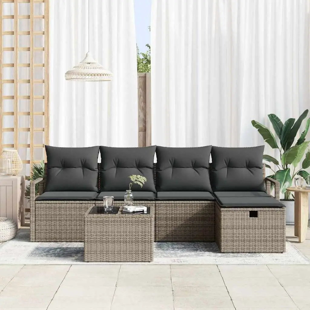 6-Piece Modular Outdoor Sofa Set in Grey