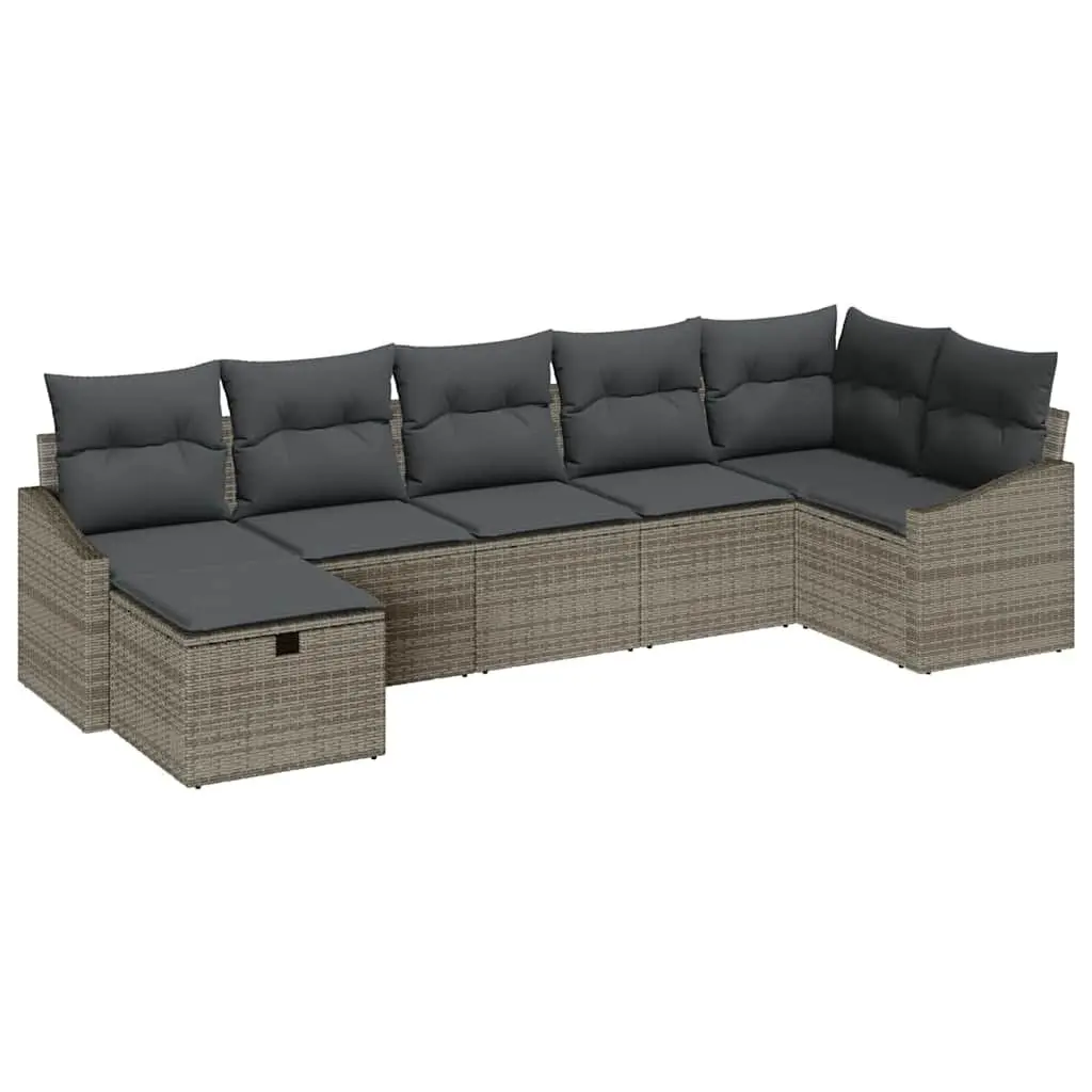 Outdoor Sofa Set Modular Seating 8 Piece Grey Poly Rattan Garden Patio Furniture
