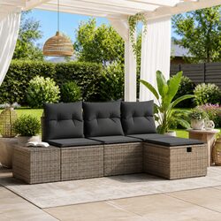 Comfortable Grey Outdoor Sofa Set with Modular Design