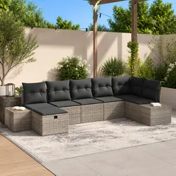 Value-Driven 7-Piece Grey Poly Rattan Sofa Set