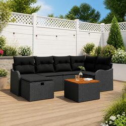 Comfortable 7-Piece Garden Sofa Set with Storage