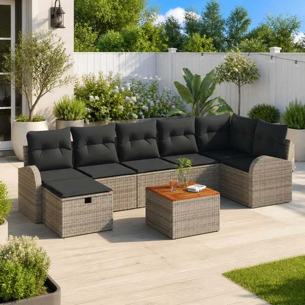 8-Piece Grey Sofa Set for Outdoor Enjoyment