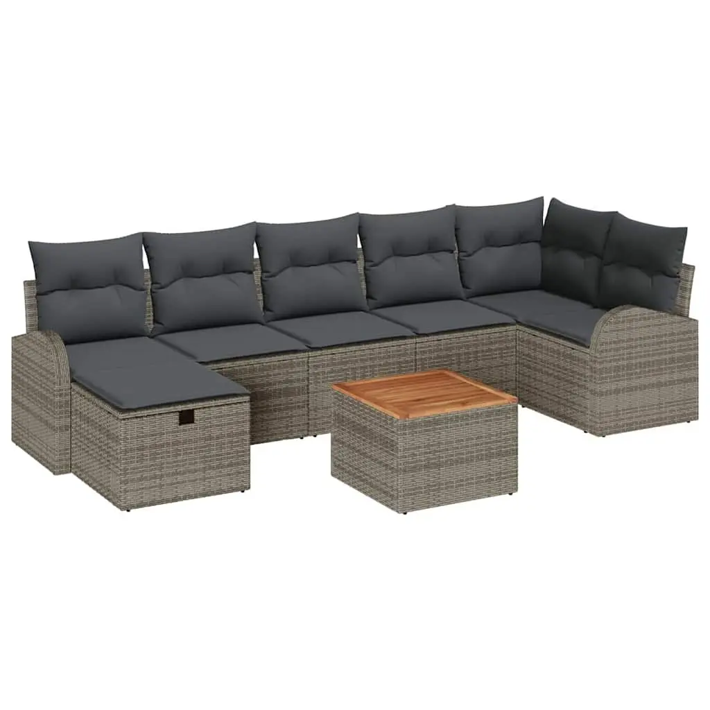 8-Piece Grey Sofa Set for Outdoor Enjoyment