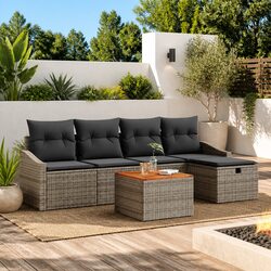 Value-Driven 6 Piece Garden Sofa Set in Grey