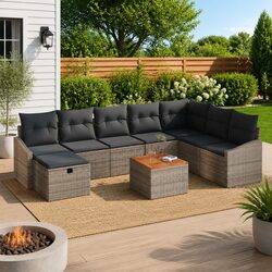 Reliable Grey 9-Piece Outdoor Sofa Set