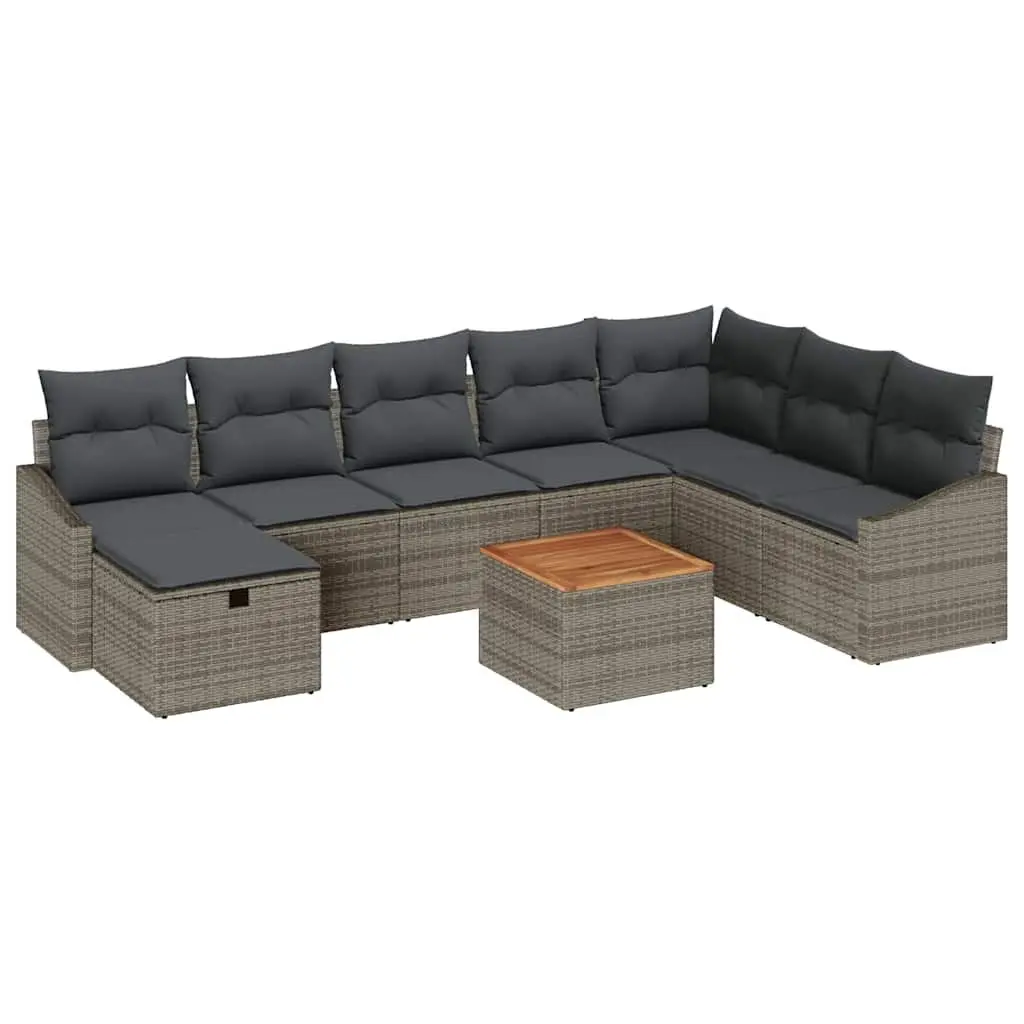 Grey 9-Piece Outdoor Sofa Set