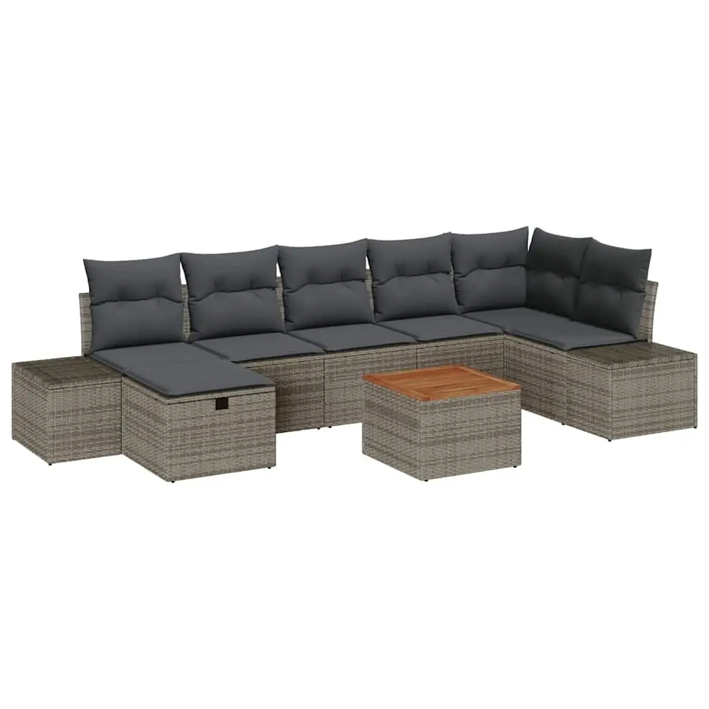 8 Piece Modular Garden Sofa Set in Grey