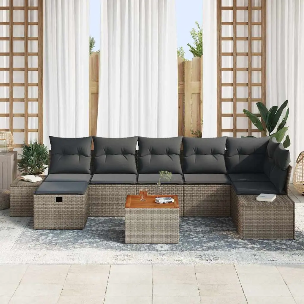 8 Piece Modular Garden Sofa Set in Grey