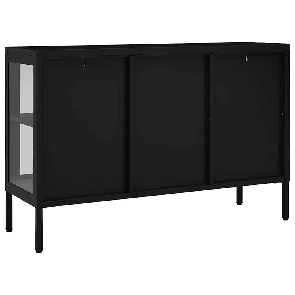 Sideboard Storage Cabinet Black 105x35x70 cm Glass Door Shelving Unit