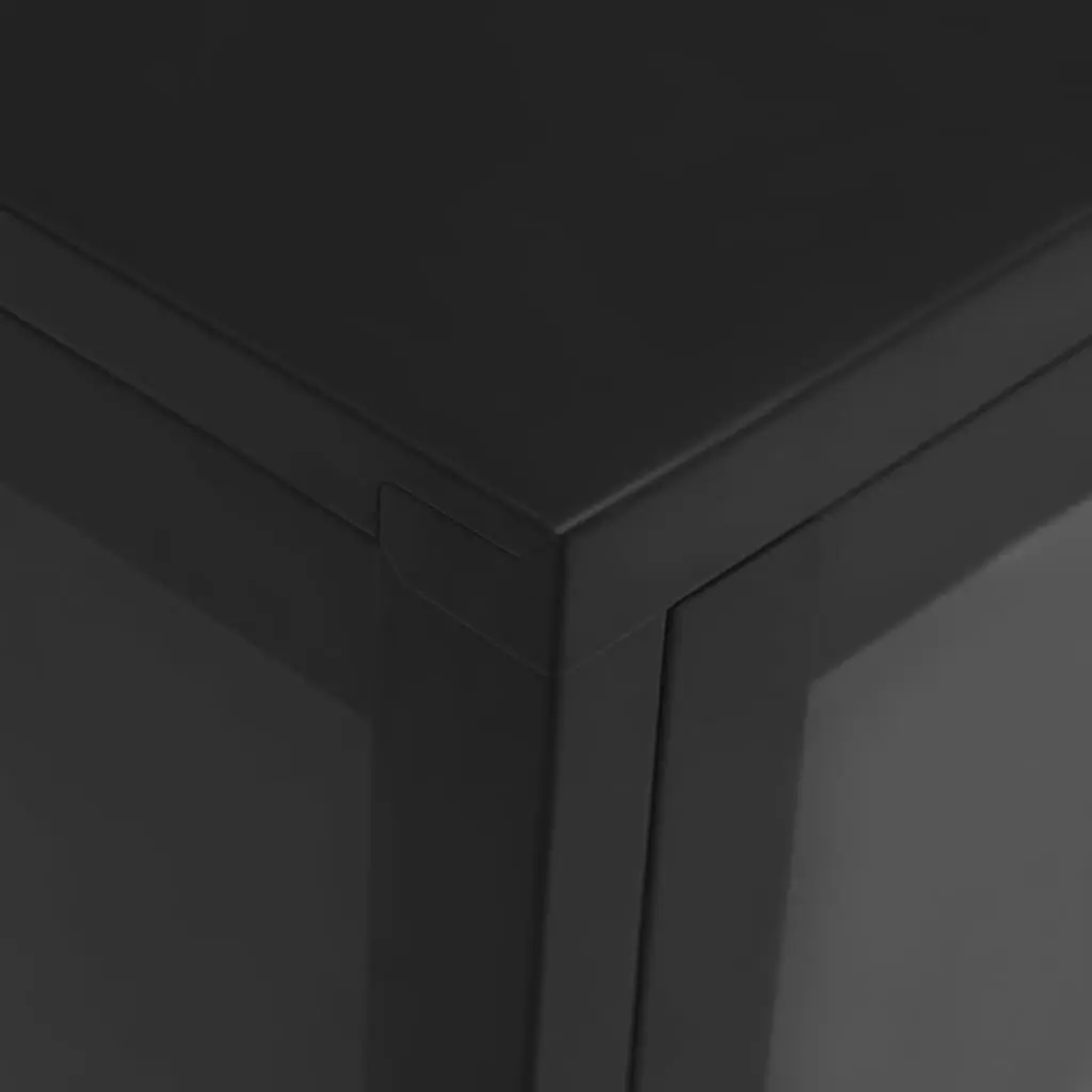 Sideboard Storage Cabinet Black 105x35x70 cm Glass Door Shelving Unit