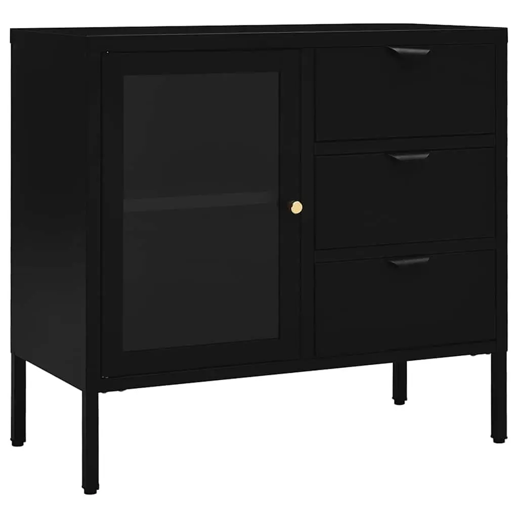 Black Storage Sideboard with Adjustable Shelf