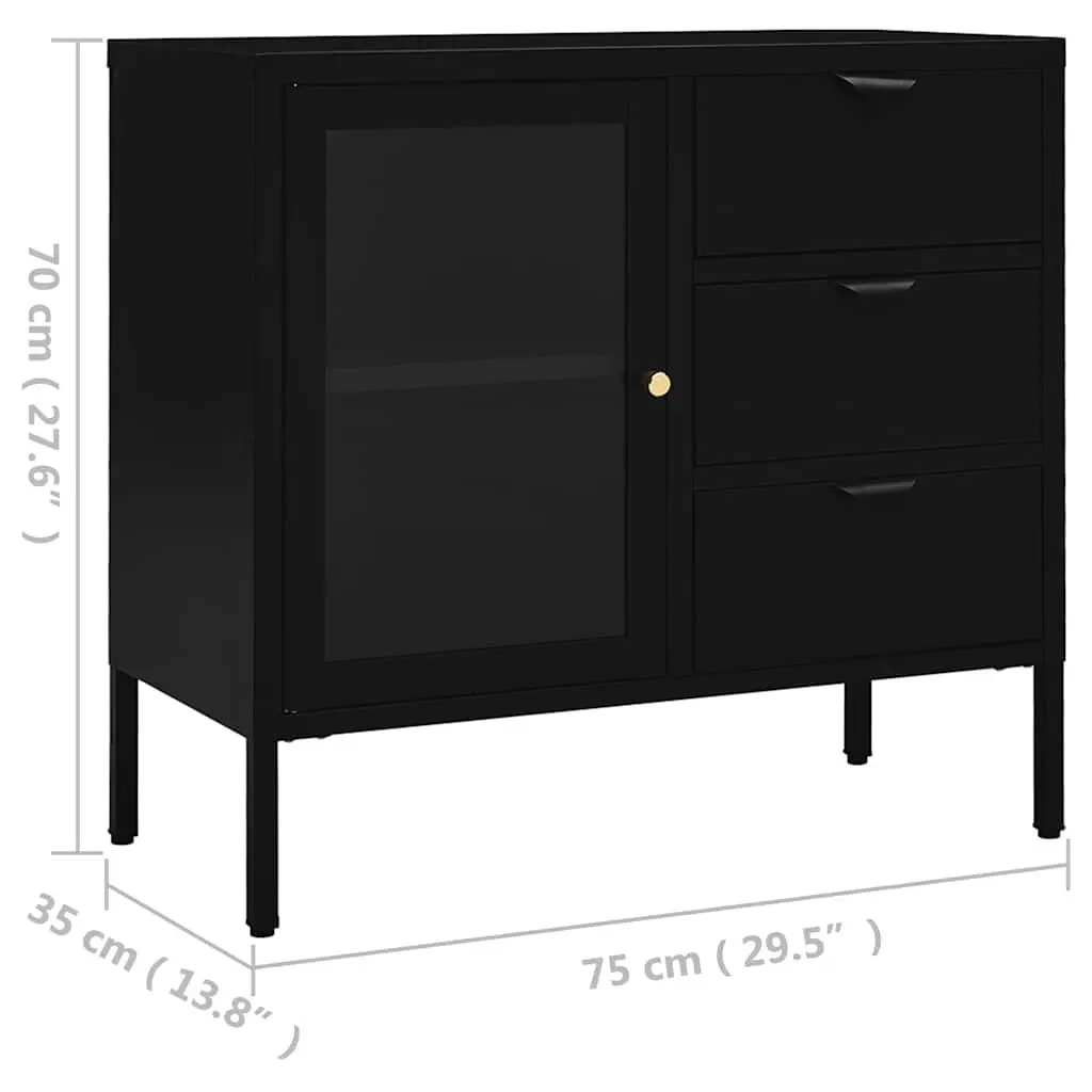 Black Storage Sideboard with Adjustable Shelf