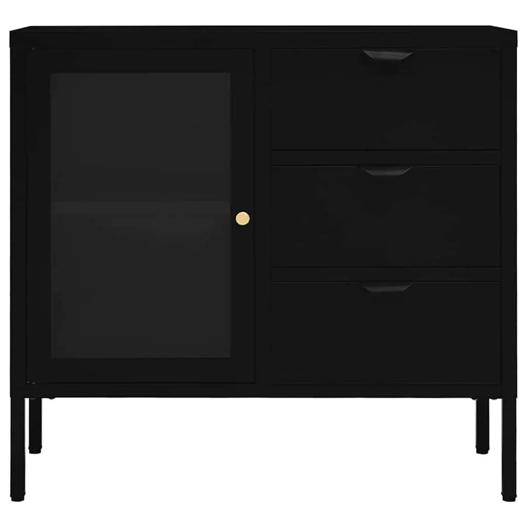 Black Storage Sideboard with Adjustable Shelf