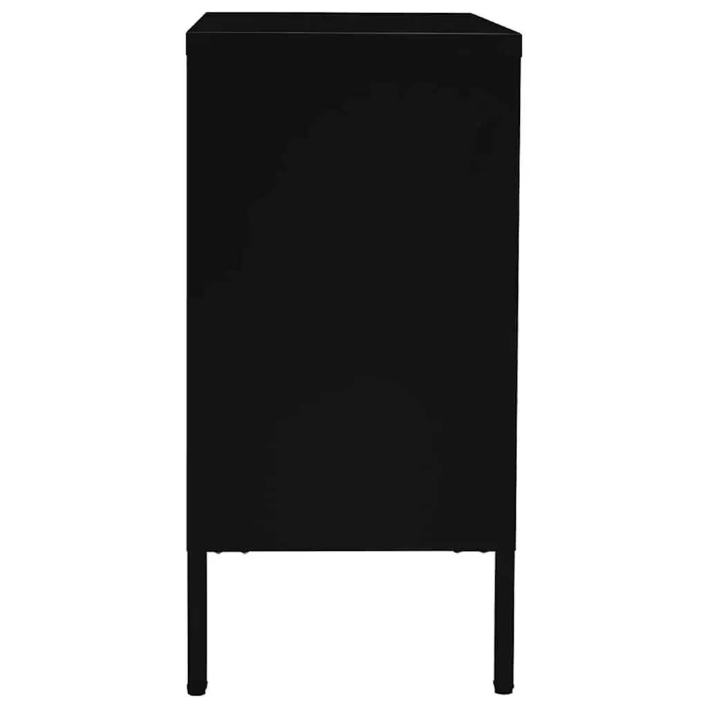 Black Storage Sideboard with Adjustable Shelf
