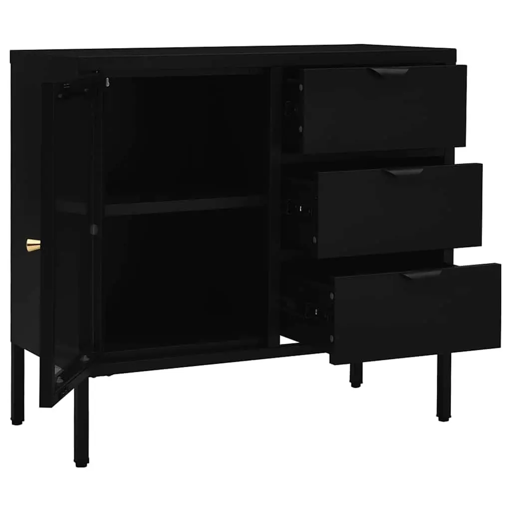 Black Storage Sideboard with Adjustable Shelf