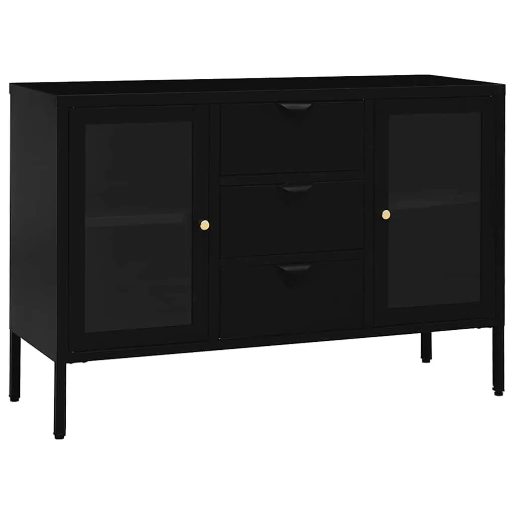 Black Storage Sideboard 105x35x70 cm with Drawers