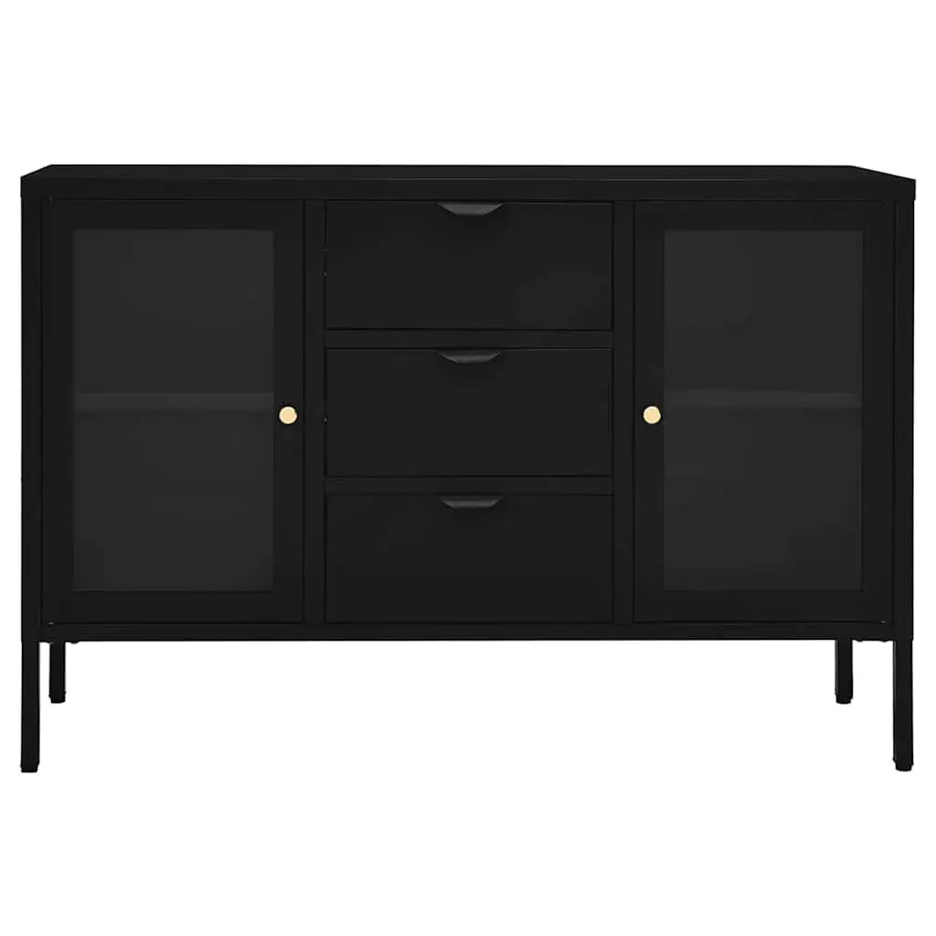 Black Storage Sideboard 105x35x70 cm with Drawers