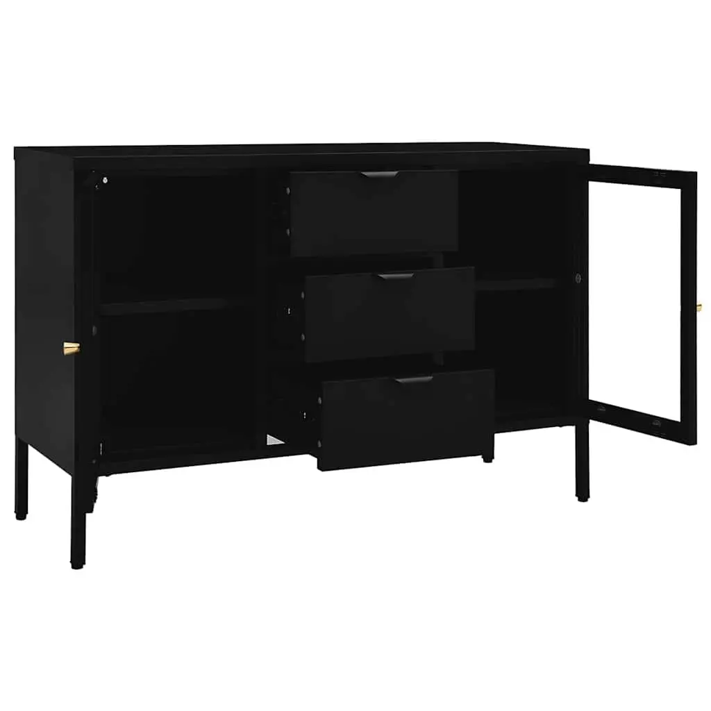 Black Storage Sideboard 105x35x70 cm with Drawers