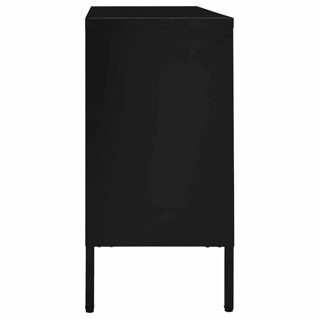 Black Storage Sideboard 105x35x70 cm with Drawers