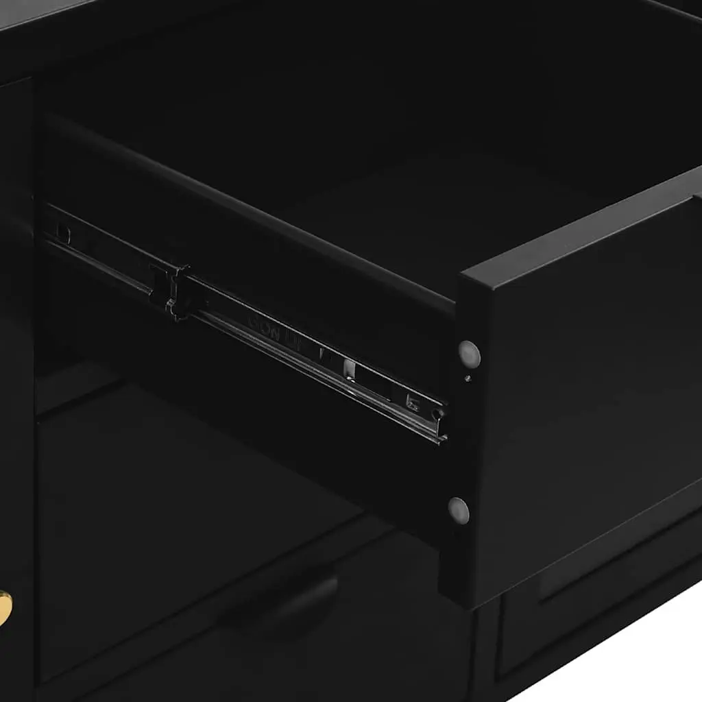 Black Storage Sideboard 105x35x70 cm with Drawers