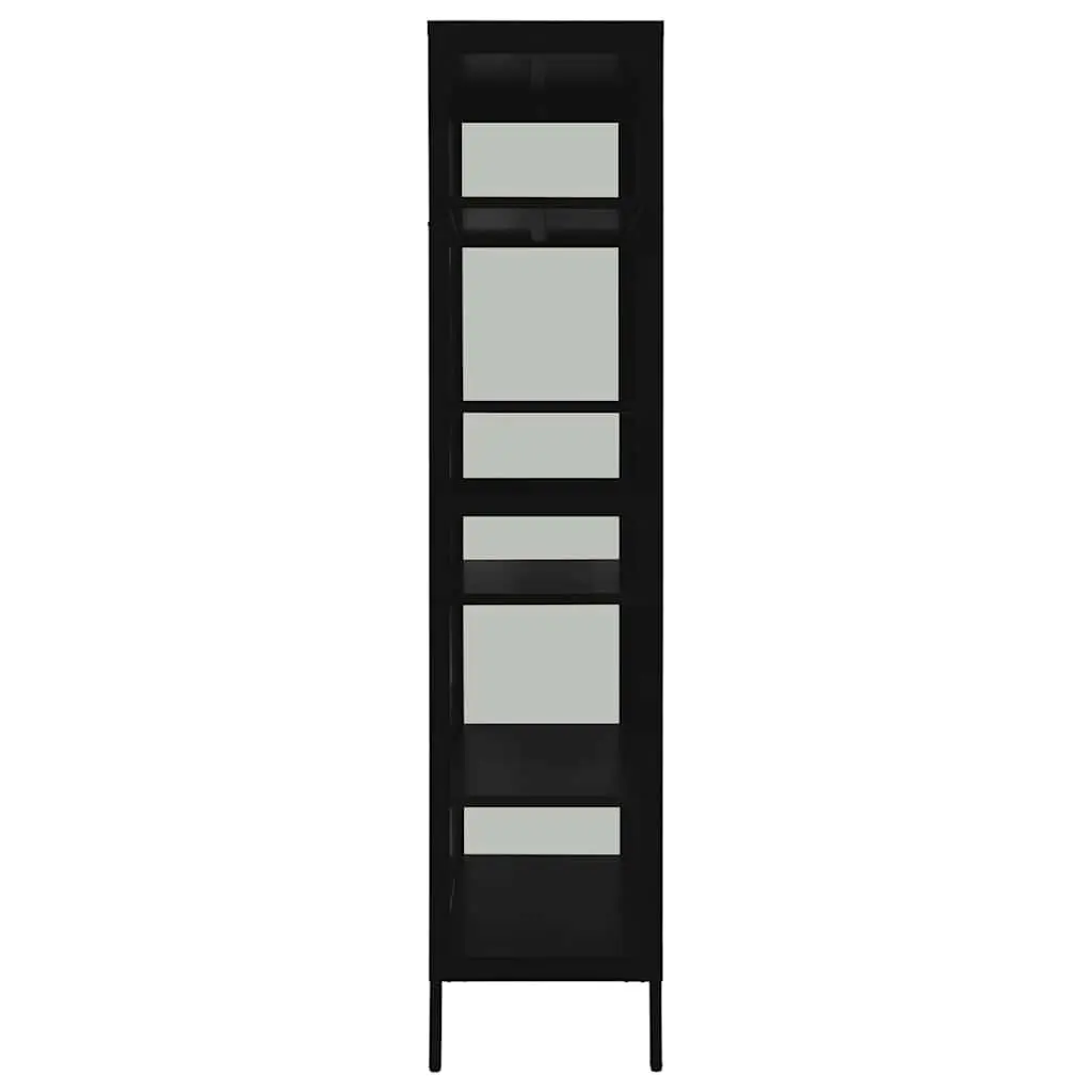 Display Cabinet Black Storage 90x40x180 cm Steel Tempered Glass