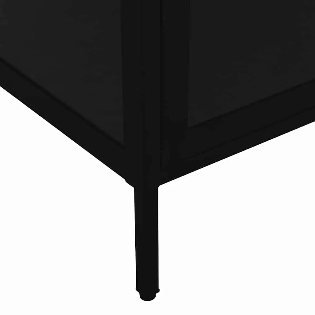 Display Cabinet Black Storage 90x40x180 cm Steel Tempered Glass