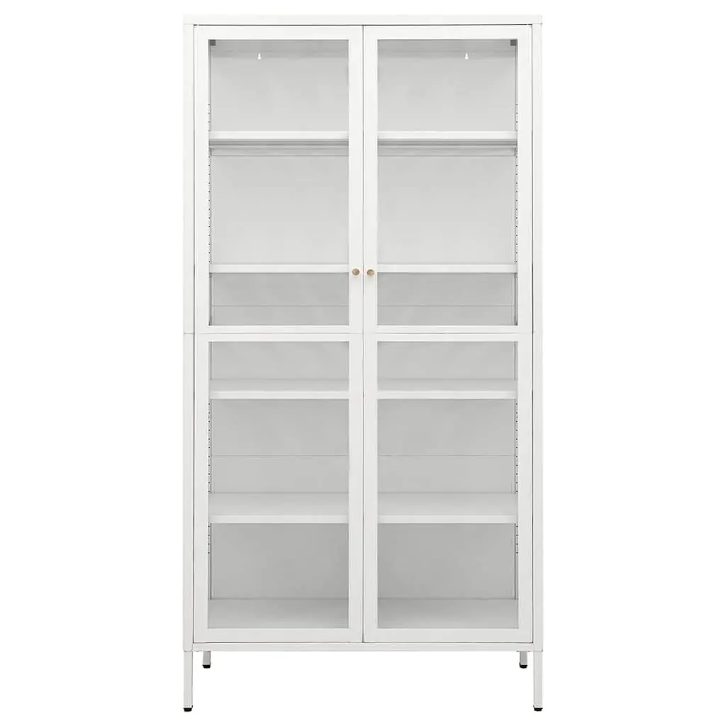 Storage Cabinet Display Shelving Unit 90x40x180cm White Tempered Glass