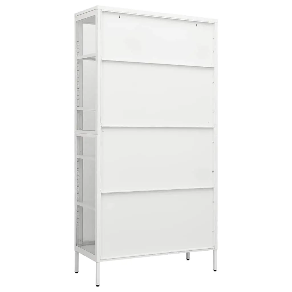 Storage Cabinet Display Shelving Unit 90x40x180cm White Tempered Glass