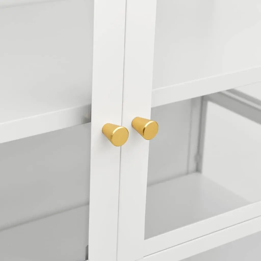 Storage Cabinet Display Shelving Unit 90x40x180cm White Tempered Glass