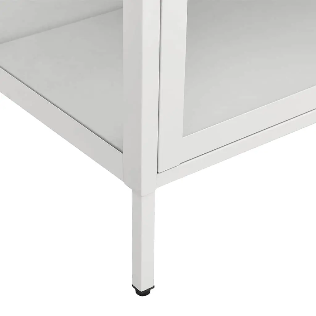 Storage Cabinet Display Shelving Unit 90x40x180cm White Tempered Glass