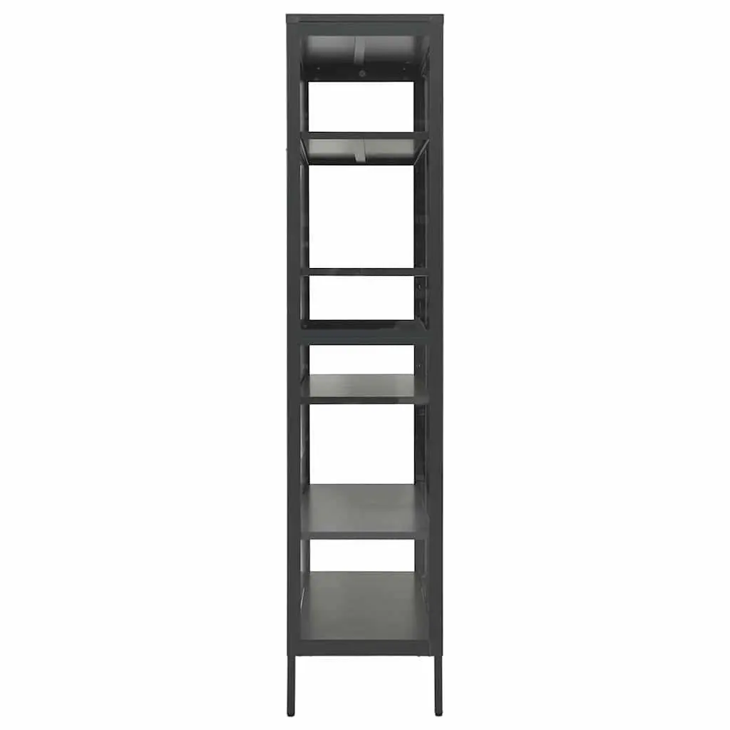Display Cabinet Anthracite Storage Unit 90W x 40D x 180H cm Adjustable Shelves Home Furniture