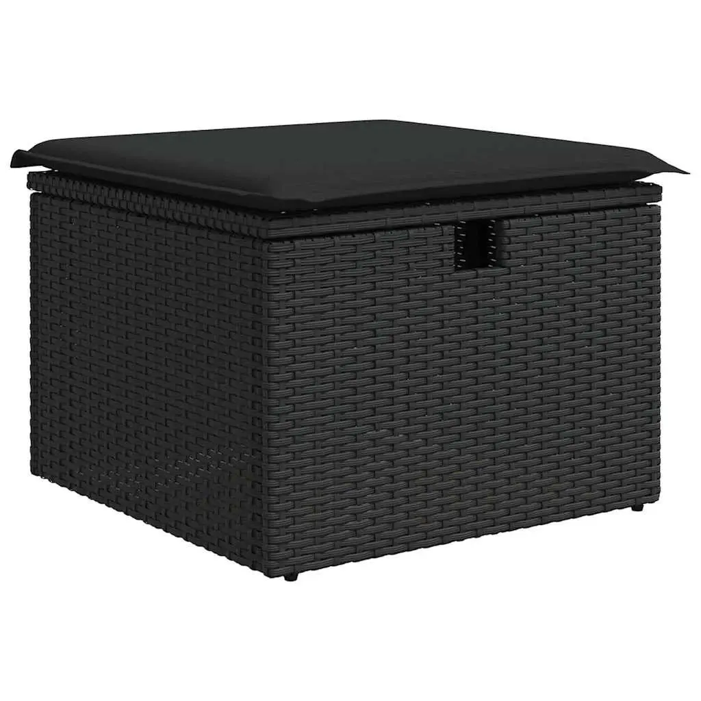 Modular Garden Sofa Set 9 Piece Outdoor Patio Furniture Black