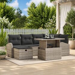 Comfortable 7-Piece Modular Garden Sofa Set with Storage