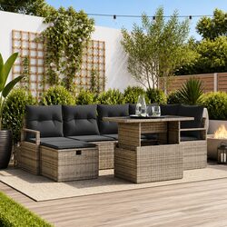 Comfort and Value: 7-Piece Garden Sofa Set in Grey