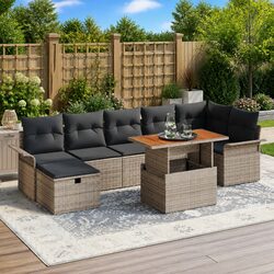 Reliable 8-Piece Garden Sofa Set with Solid Build