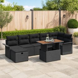 Durable 8-Piece Outdoor Sofa Set with Adjustable Seating