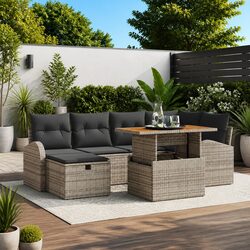 Warmth and Value: 7-Piece Grey Garden Sofa Set