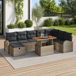 Reliable and Cozy 9 Piece Modular Garden Sofa Set