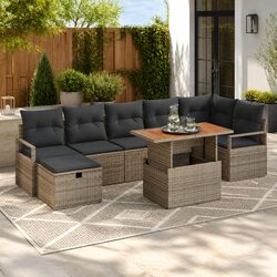 Comfort Meets Durability in This Garden Sofa Set, 8 Pieces