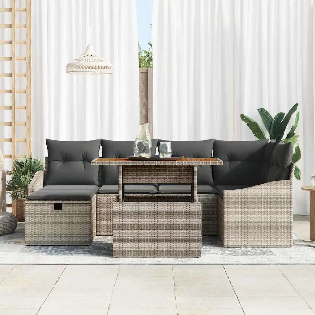 7-Piece Garden Sofa Set in Grey