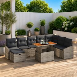 Comfortable Grey 9-Piece Outdoor Sofa Set