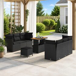 Warm and Practical 9-Piece Garden Sofa Set