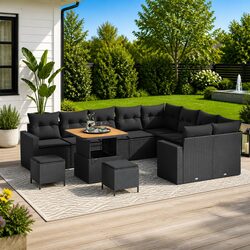 Practical Outdoor Garden Sofa Set – 12 Piece with Height Adjustment