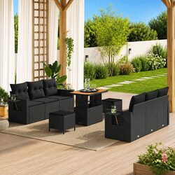 Comfortable Black Garden Sofa Set for All Seasons