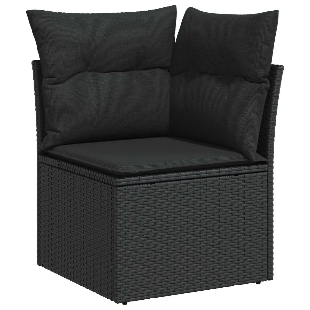 Modular Garden Sofa Set with 8 Pieces in Black