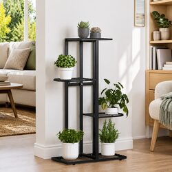 Reliable 4-Tier Metal Plant Stand with Easy Maintenance