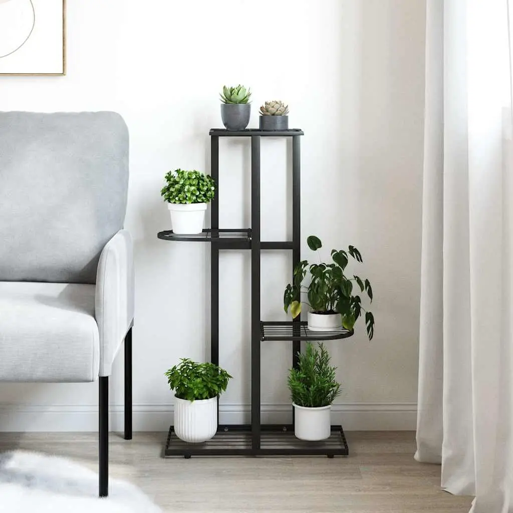 Metal Plant Stand 4-Tier Display Rack Organizer Black